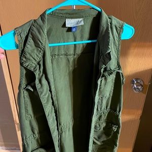Olive long vest